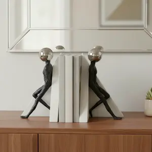 Soporte de libros metálico moderno hecho a mano, de lujo, decorativo, para oficina, escritorio, biblioteca, escultura moderna pulida. - Product Image 5