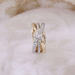 Anillo de Compromiso/Boda de Oro de 14k con Diamantes Cultivados en Laboratorio IGI, Diseño Vintage, Hecho a Mano, Unisex, Regalo de Aniversario - Product Image 3