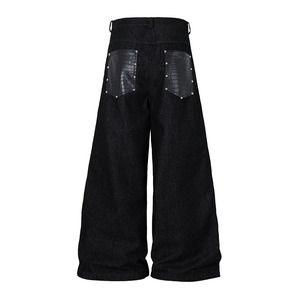 Soft Black Leather Cargo Pants Casual Slim Fit Motorcycle <b>Men</b> Leather Pants With Pocket <b>Men's</b> Sweatpants Stacked Pants - Product Image 3