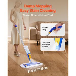 3-in-1 in microfibra Wet & Dry Mop 27oz serbatoio di acqua riutilizzabile per piastrelle/vinile/legno per la pulizia domestica o commerciale - Product Image 2