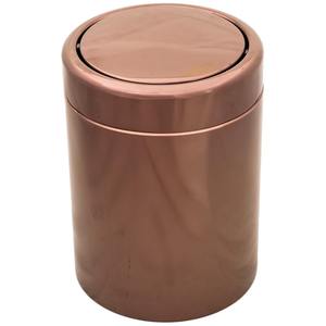 Poubelle élégante en métal finition or rose classique pour bureau, lieu de travail, réception, espaces professionnels et usage domestique - Product Image 1