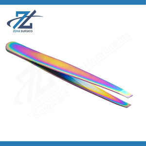 Pince à épiler professionnelle pour sourcils et cils, à pointe inclinée, pour moustache et poils, en acier inoxydable durable, outils spéciaux - Product Image 2
