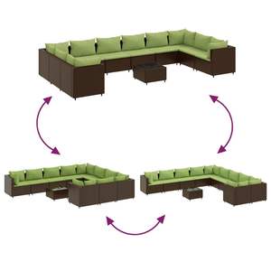 Ensemble de salon de jardin marron et vert pour l'aménagement extérieur et les divertissements en plein air - Product Image 6