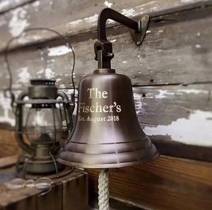 Campana Decorativa de Latón, Directo de Fábrica, para Colgar en la Pared del Hogar, Campana de Latón Premium con Estilo Náutico, Perfecta para Templos - Product Image 4