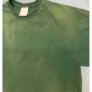 Camiseta de Manga Corta para Hombre, Cuello Redondo, Algodón Grueso, Estilo Vintage con Lavado Ácido, Diseño de Logotipo Personalizado, Tallas Grandes, Camiseta Casual para Hombre - Product Image 6