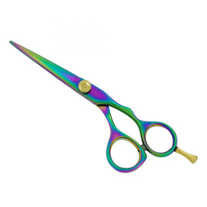 Tijeras de Barbero Profesionales de Acero Inoxidable Multicolor con Tornillo de Ajuste Dorado, Venta al Por Mayor, Más Vendidas - Product Image 1