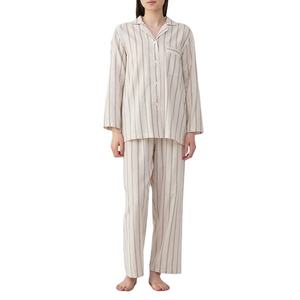 Conjunto de Pijama de 2 Piezas de Algodón para Mujer, Hecho a Medida, Suave, Informal, a Rayas, para Noches de Verano, Camisón - Product Image 1