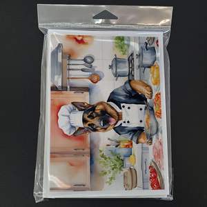 Whimsical A7 Size <b>5x7</b> German Shepherd Chef Blank Note Cards Pack of 8 with <b>Envelopes</b> for Greetings - Product Image 3