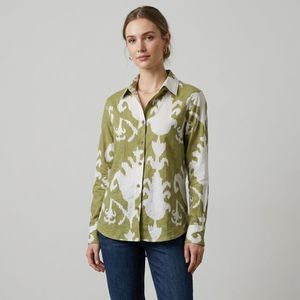 Camisa con estampado de bloques a mano Camisas elegantes para mujer Camisa de tela de algodón suave con estampado de bloques a mano India a la venta al mejor precio - Product Image 1