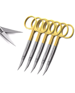 Tijeras Curvas Surtechs TC Iris de 4.5 Pulgadas, Acero Inoxidable Alemán, Juego de Instrumentos Quirúrgicos Dentales Manuales de 5 Piezas, Ergonómicas - Product Image 4