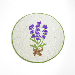 Hot Selling Modern Eco-Friendly <b>Beaded</b> <b>Placemats</b> Coasters Handmade Fabric Decorative Rugs India Custom Size 300mm Diameter Bulk - Product Image 1