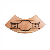 Table en bois pliable polyvalente en forme de S - Utilisation à la ferme et à l'hôtel Portable et facile à nettoyer pour les mariages, les banquets et les événements