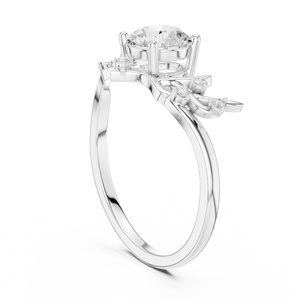 Bague de fiançailles solitaire en argent 925 avec diamant rond, bijou classique en moissanite pour femme - Product Image 3