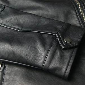 Blouson matelassé classique en cuir pour homme, style compétitif, en cuir véritable, coupe-vent, hiver, col montant, qualité supérieure - Product Image 3