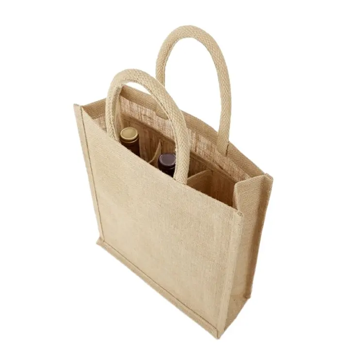 Sac en Jute pour bouteille de vin, sacs de vin, taille personnalisée, de haute qualité, prix en gros, 10 pièces