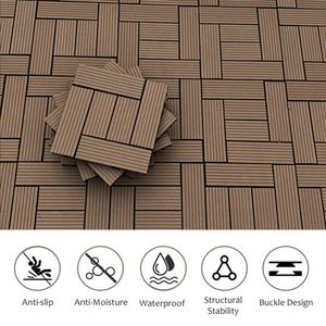 20pcs Set Wood Plastic Composite Decking Tiles Waterproof Outdoor Patio Flooring Resist Rust Premium Quality for Gardens Porches - Product Image 6