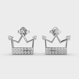 New Indian Manufactured Luxury Moissanite Diamond <b>Earrings</b> for Women's Certified Round Cut Sustainable Fine Available For Sale - Product Image 4