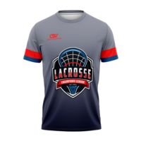 Cetak Logo Tim Kustom Kaos Latihan Lacrosse Unisex Cepat Kering Bernapas 100% Poliester Menyerap Keringat Seragam Tim OEM ODM Grosir