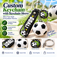 Porte-clés de football en PVC unique, expressif, tendance, délicat et raffiné, style dessin animé, pendentif sportif, breloque de sac, cadeau pour voiture et sac à dos