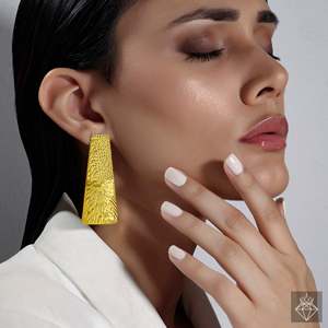 Prao ต่างหูแฟชั่นแบบห้อยสองชั้นรูปทรงเพรียวบางป้องกันการเสื่อมเสีย - Product Image 2