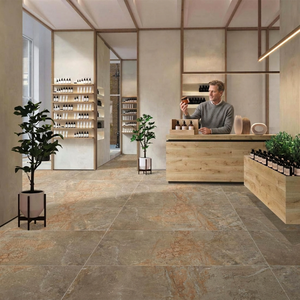 Carreaux de sol et mur en porcelaine brillante effet pierre dorée rouille 600x1200mm – Collection Urban Concrete pour intérieur moderne - Product Image 5