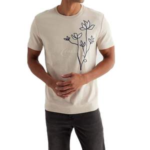 T-shirt unisexe brodé à prix abordable pour hommes, en tissu professionnel à séchage rapide, 100 % coton - Product Image 1