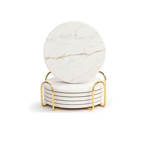 Juego de 4 Posavasos Redondos de Madera Natural con Base de Corcho Antideslizante, Regalo de Inauguración de Casa, Boda - Product Image 6