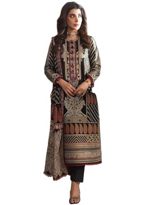 PAKISTANI Traditionnel Shalwar Kameez Nouveau Style Fantaisie Robe en Soie et Lin pour les Femmes Prêt à Porter pour les Mariages et EIDs - Product Image 1
