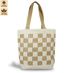 Sac de plage en jute naturel laminé, sac de voyage, 37x36x12 cm, logo personnalisé, vente en gros, OEM, marque privée, commande en gros, modèle SPL164 - Product Image 1