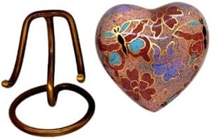Elegant Brass Heart Shape Keepsake Cremation Urn <b>Memorial</b> Ash Holder Featuring Decorative Secure Lid And Matte Finish - Product Image 2