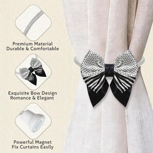 Nouveauté 2026 : Lot de 2 attaches de rideaux magnétiques robustes, simples et élégantes, en forme de nœud papillon, accessoires élégants pour tringles et rails de rideaux - Product Image 6