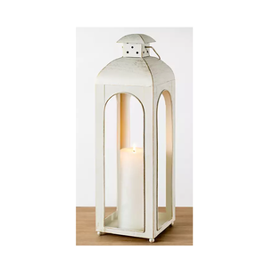 Ensemble de 2 lanternes en bois style farmhouse, porte-bougies décoratifs en métal noir avec verre trempé pour la décoration intérieure et extérieure de la maison - Product Image 3