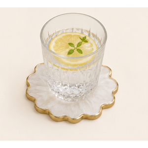 Sous-verres de luxe en résine époxy noir et blanc avec bordure en feuille d'argent, style géode agate, ensemble de tapis de tasse pour boissons, vente en gros, décoration intérieure, meilleur prix - Product Image 5