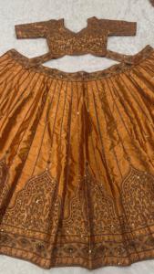 Lehenga Choli Tradicional Étnico Indio de Diseñador, con Lentejuelas y Trabajo Dori, Largo hasta el Suelo, Materiales Reciclados para Traje de Boda para Mujer - Product Image 6