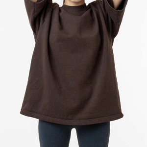 Women's Oversized Crew Neck Short Sleeve T-Shirt 100% Cotton Knitted Solid Color Loose Fit Breathable Drop Shoulder Style OEM - Product Image 2