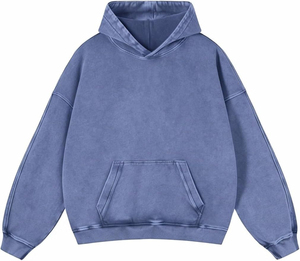 Chándal con Capucha y Cremallera para Hombre, Bordado, Color Sólido, Forro Polar, Hombros Caídos, Corte Regular, Ropa Urbana de Invierno, 100% Algodón, Logotipo Personalizado - Product Image 4