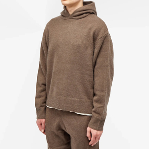 Fabricantes OEM de Cárdigans Personalizados al por Mayor, Sudaderas con Capucha de Mohair para Hombre, Suéteres de Punto Grueso para Invierno, Sudadera con Capucha de Mohair Extra Grande - Product Image 2