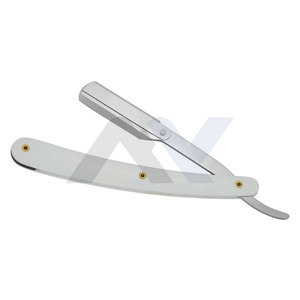 Rasoir professionnel pour barbier, rasoir droit à lame unique pour hommes, système de verrouillage pivotant, manche en acier inoxydable et plastique, outil de rasage - Product Image 1