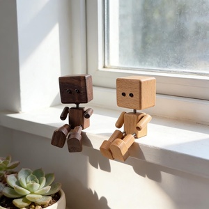 Figura de Robot de Madera Hecha a Mano – Linda Figura con Patas Móviles para Escritorio, Decoración para el Tablero del Auto, Regalo Minimalista para el Hogar y la Oficina - Product Image 5