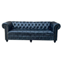 Erschwing liche 3-Sitzer grau getuftet Chesterfield Leders ofa Chesterfield Restaurant Sofa Luxus Bestseller Luxus Wohn möbel