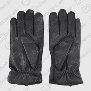 Guantes de cuero negro para hombre, guantes de invierno de piel de oveja suave, guantes clásicos cálidos y elegantes - Product Image 3