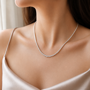 Collar Riviera de 7 CT con Diamantes Cultivados en Laboratorio, Oro Sólido de 14K, Corte Brillante, Regalo de Aniversario o Boda, Joyería Fina de Lujo - Product Image 1