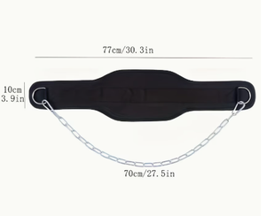 PROFIT SPORTS Adjustable Non-Slip Neoprene Dip <b>Belt</b> with Steel Chain for Unisex <b>Weight</b> Lifting Training - Product Image 2