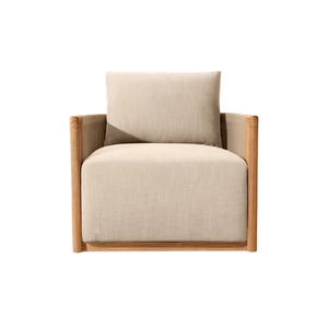 Sillón Giratorio de Jardín para Exteriores, Tapizado, Asiento de Descanso, Estructura de Teca, Muebles para Patio, Hotel, Villa - Product Image 2
