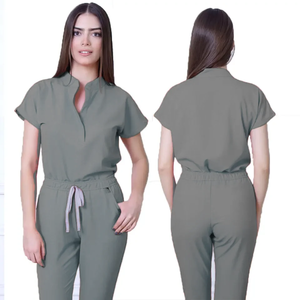 Conjuntos de Uniformes Médicos de Enfermería de Punto de Secado Rápido para Mujer, Manga Corta de Verano, Ropa de Trabajo para Hospital, Venta Caliente - Product Image 5