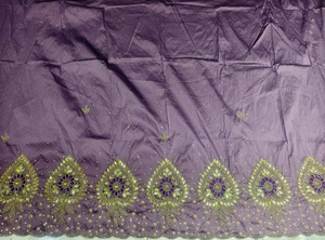 Robe de mariée somalienne Dirac Gougra en taffetas de soie satiné léger tissé 60GSM, tissu écologique à motif floral pour vêtements et literie - Product Image 6