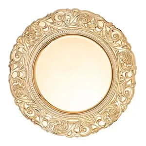 Round Metal Charger Plate Solid Silver Classic Design Eco-Friendly Durable Dinnerware for Wedding <b>Party</b> <b>Table</b> Decor - Product Image 5
