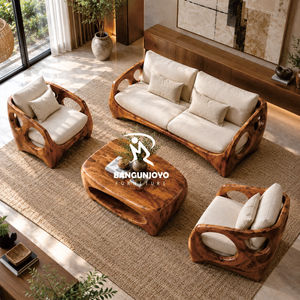 Premium Solid Wood <b>Sofa</b> Set Handmade Organic Modern Luxury Furniture - Product Image 3