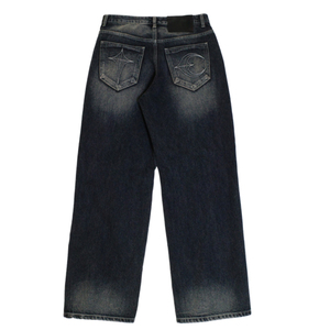 Pantalones vaqueros holgados vintage personalizados con bordado para hombre, de pierna ancha, estilo streetwear, denim, gótico, hip hop, de corte holgado y oversize - Product Image 3