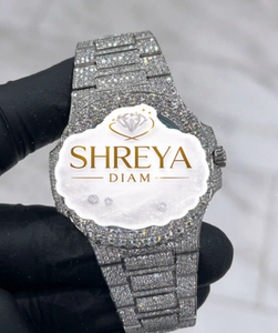Reloj de Lujo para Hombre Shreya Diam, Acero Inoxidable, 41 mm, Cristal de Zafiro, Movimiento Mecánico Analógico, Luminoso, Correa Plegable de 20 mm - Product Image 1